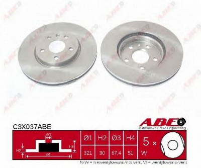ABE c3x037abe -  Тормозной диск