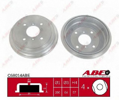 ABE c68014abe -  Тормозной барабан
