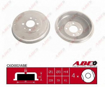 ABE c6d002abe -  Тормозной барабан