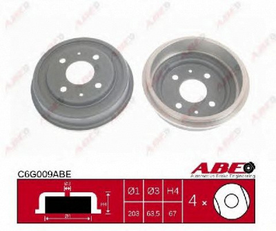 ABE c6g009abe -  Тормозной барабан