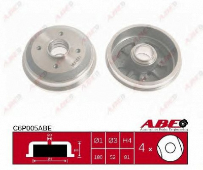 ABE c6p005abe -  Тормозной барабан
