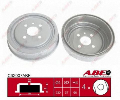 ABE c6x007abe -  Тормозной барабан