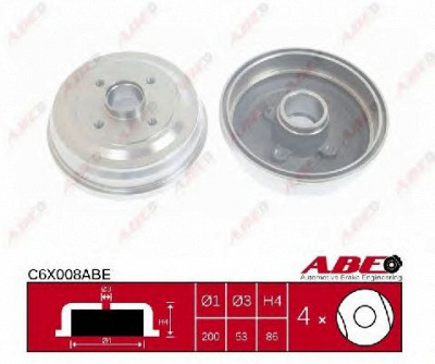 ABE c6x008abe -  Тормозной барабан