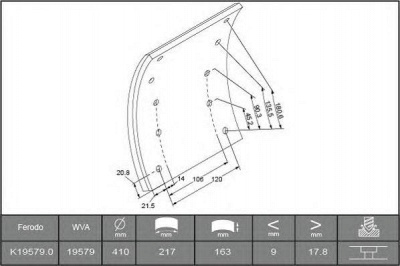 ABEX b2093167 -  Комплект тормозных башмаков, барабанные тормоза