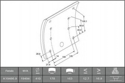 ABEX b2202925 -  Комплект тормозных башмаков, барабанные тормоза