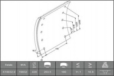 ABEX b2870929 -  Комплект тормозных башмаков, барабанные тормоза