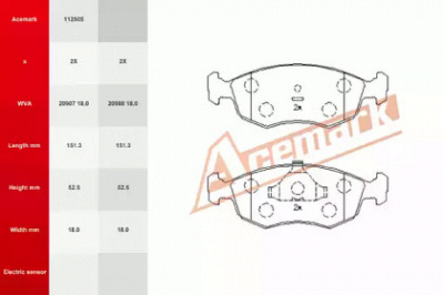 ACEMARK 112505 -  Комплект тормозных колодок, дисковый тормоз