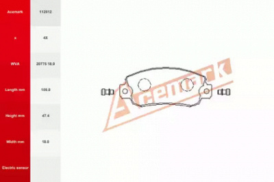 ACEMARK 112512 -  Комплект тормозных колодок, дисковый тормоз