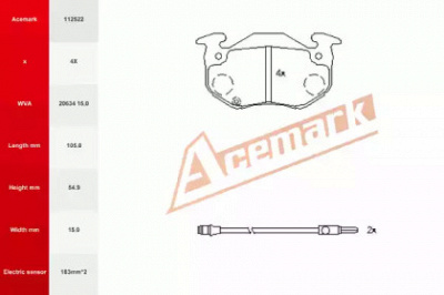 ACEMARK 112522 -  Комплект тормозных колодок, дисковый тормоз