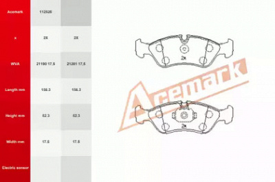 ACEMARK 112526 -  Комплект тормозных колодок, дисковый тормоз