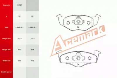 ACEMARK 112587 -  Комплект тормозных колодок, дисковый тормоз