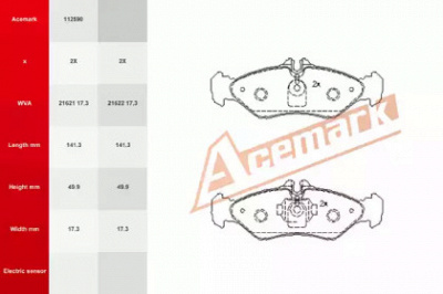 ACEMARK 112590 -  Комплект тормозных колодок, дисковый тормоз