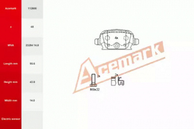 ACEMARK 112666 -  Комплект тормозных колодок, дисковый тормоз