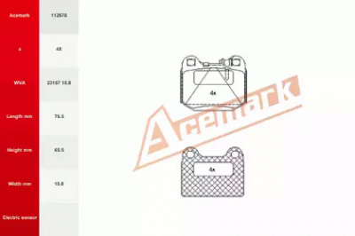 ACEMARK 112678 -  Комплект тормозных колодок, дисковый тормоз