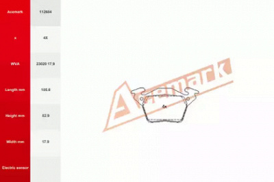 ACEMARK 112684 -  Комплект тормозных колодок, дисковый тормоз