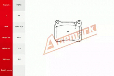 ACEMARK 112721 -  Комплект тормозных колодок, дисковый тормоз