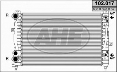 AHE 102017 -  Радиатор, охлаждение двигателя