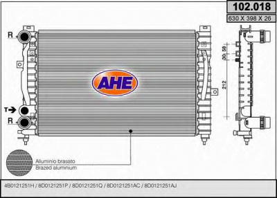 AHE 102018 -  Радиатор, охлаждение двигателя