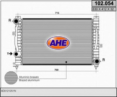 AHE 102054 -  Радиатор, охлаждение двигателя