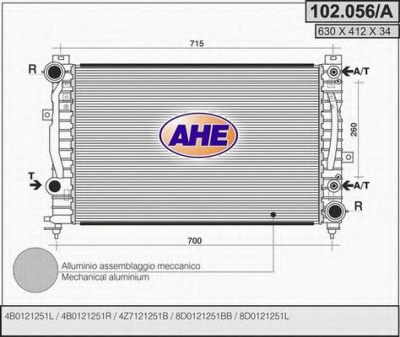 AHE 102056a -  Радиатор, охлаждение двигателя