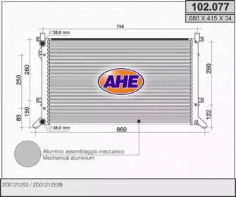 AHE 102077 - Радиатор, охлаждение двигателя
