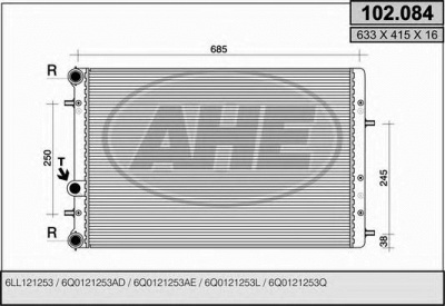 AHE 102084 -  Радиатор, охлаждение двигателя