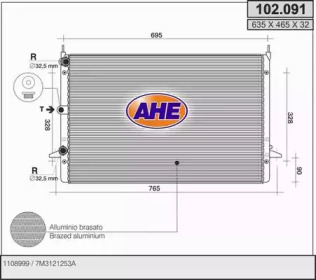 AHE 102091 -  Радиатор, охлаждение двигателя