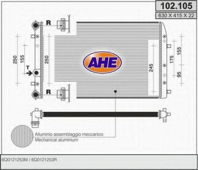 AHE 102105 -  Радиатор, охлаждение двигателя