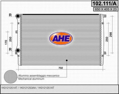 AHE 102111a -  Радиатор, охлаждение двигателя