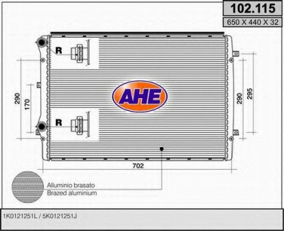 AHE 102115 -  Радиатор, охлаждение двигателя