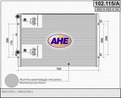AHE 102115a -  Радиатор, охлаждение двигателя