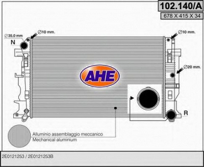 AHE 102140a -  Радиатор, охлаждение двигателя