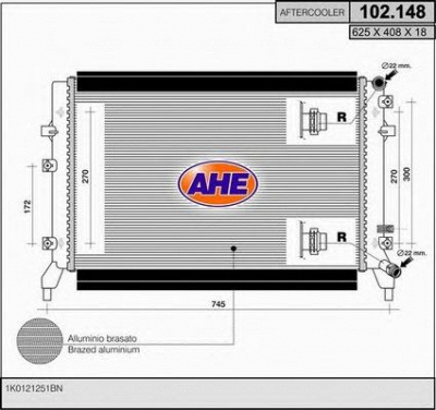 AHE 102148 -  Радиатор, охлаждение двигателя
