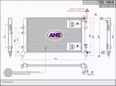 AHE 102148a -  Радиатор, охлаждение двигателя