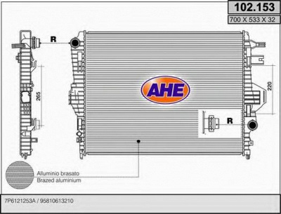 AHE 102153 -  Радиатор, охлаждение двигателя