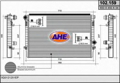 AHE 102159 -  Радиатор, охлаждение двигателя
