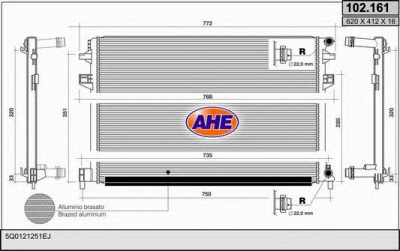 AHE 102161 -  Радиатор, охлаждение двигателя