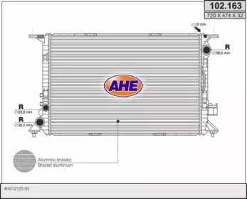 AHE 102163 -  Радиатор, охлаждение двигателя
