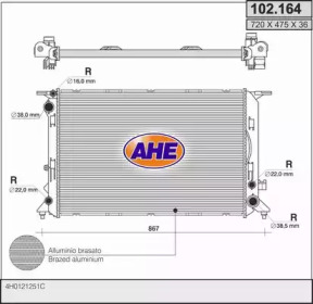 AHE 102164 - Радиатор, охлаждение двигателя