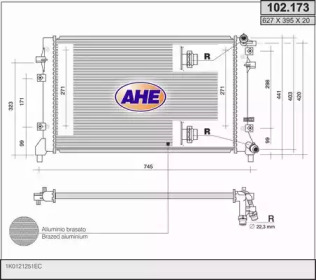 AHE 102173 -  Радиатор, охлаждение двигателя