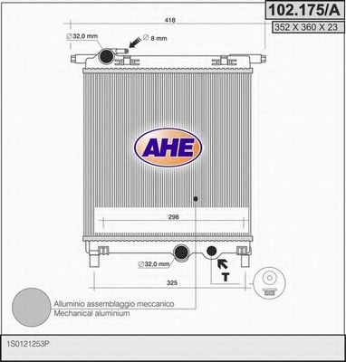 AHE 102175a -  Радиатор, охлаждение двигателя