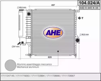 AHE 104024a -  Радиатор, охлаждение двигателя