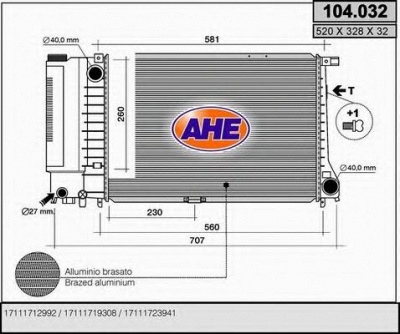 AHE 104032 -  Радиатор, охлаждение двигателя