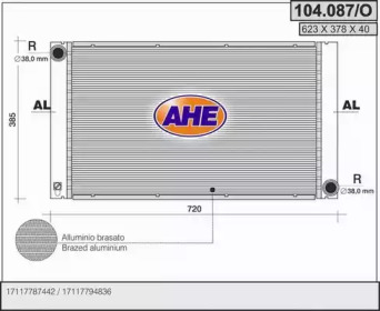 AHE 104087o -  Радиатор, охлаждение двигателя