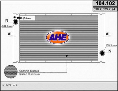 AHE 104102 -  Радиатор, охлаждение двигателя