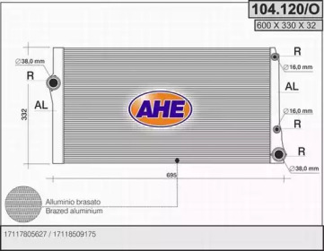 AHE 104120o - Радиатор, охлаждение двигателя