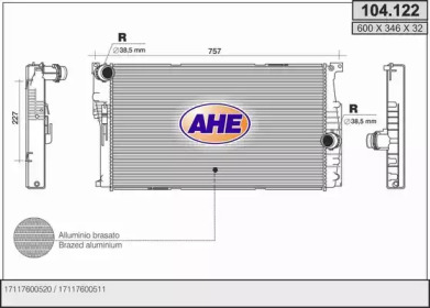 AHE 104122 - Радиатор, охлаждение двигателя