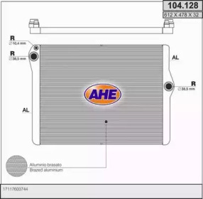 AHE 104128 - Радиатор, охлаждение двигателя