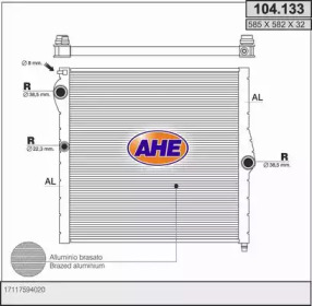 AHE 104133 - Радиатор, охлаждение двигателя