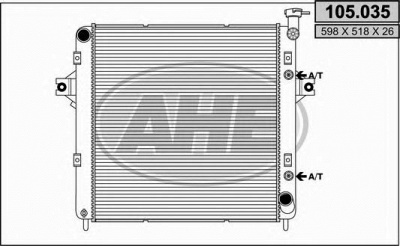 AHE 105035 - Радиатор, охлаждение двигателя